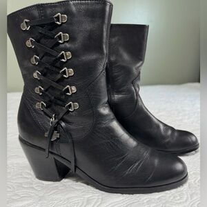 Harley-Davidson Black Lace-Up Leather Boots
